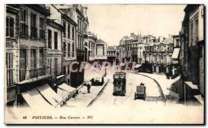 Old Postcard Poitiers rue Carnot Tramway