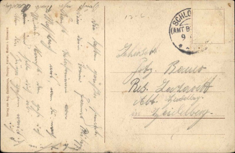 Gruss aus Schlossau im Odenwald Germany c1910 Postcard 