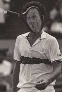 John McEnroe Wimbledon Comic Real Photo 1980s Tennis Postcard