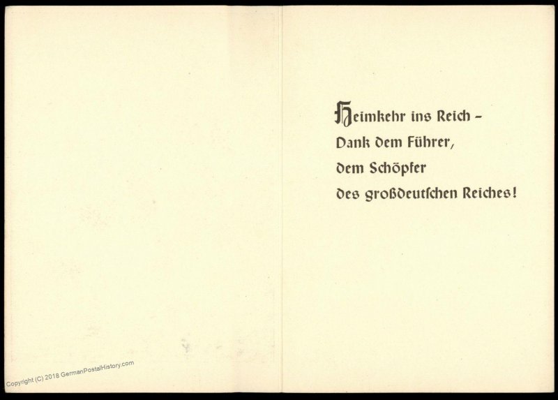 3rd Reich Germany Austria Czech Annexation 1938 Anschluss Propaganda Card 95443