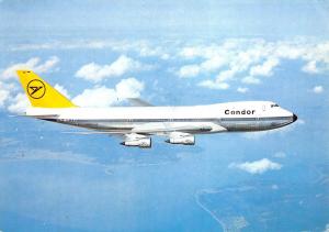 Condor Airlines Frankfurt Germany 1960s Airline Postcard Boeing 747 Jumbo Jet