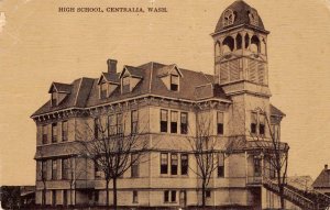 High School, Centralia, WA 1910 Vintage Postcard