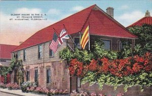 Oldest House In The U S Saint Francis Street Saint Augustine Florida 1940