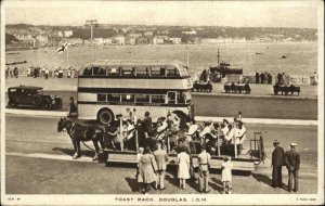 Tuck Douglas Isle of Man Toast Rack Double Decker Bus Vintage Postcard