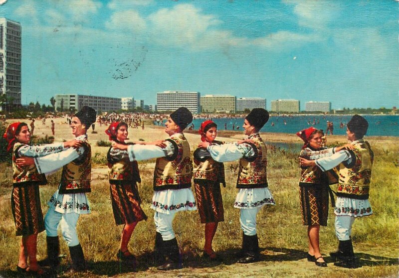 Lot of 5 continental-size postcards folk types from Romania costumes Ed. Kruger