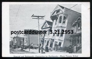 h643 - SAN FRANCISCO Ca Postcard 1900s After Earthquake Howard & Eighteen