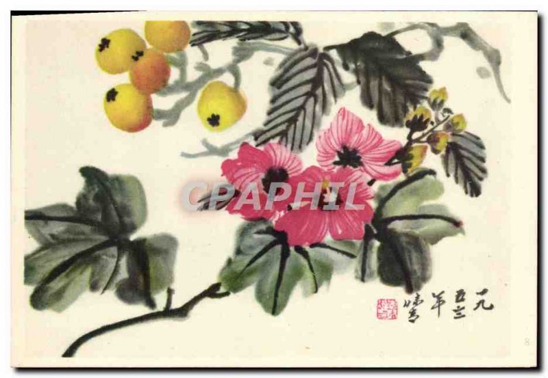 Old Postcard China Flowers