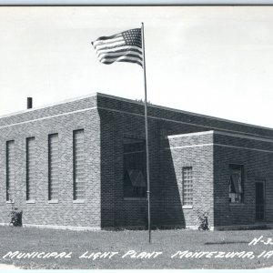 c1950s Montezuma, IA RPPC Municipal Light Power Plant Energy Real Photo A109