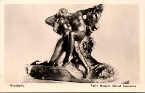 RPPC Eternal Springtime, Rodin Museum Philadelphia Pennsylvania PA Postcard