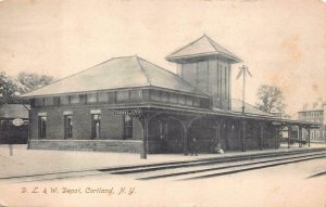 D. L. & W. TRAIN DEPOT RAILROAD STATION CORTLAND NEW YORK POSTCARD (c. 1910)