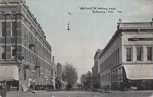 Indiana Kokomo Walnut Street Looking East 1912