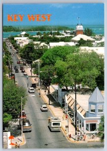 Duval Street Looking West From Eaton St, Key West, Florida, Aerial View Postcard