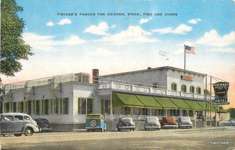 1940s Frankenmuth Michigan Fisher's Restaurant Fulkersin Kropp linen 8737