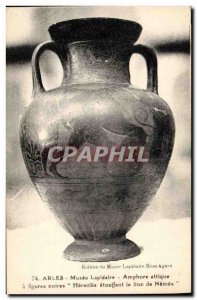 Old Postcard Faience Faincerie Arles Lapidary Museum Attic amphora Heracles h...