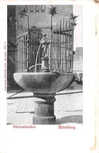 NURNBERG GERMANY GANFEMANNDIEN GOOSEMAN FOUNTAIN POSTCARD c1900s