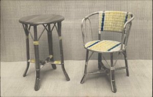 Mid-Century Modern Furniture Advertising c1930s Real Photo Postcard TABLE/CHAIR