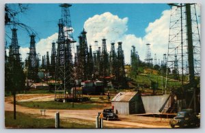 Mining~Long Beach California~Signal Hill Oil Wells~Vintage Postcard