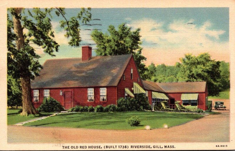 Massachusetts Gill Riverside The Old Red House Tea Room 1953 Curteich