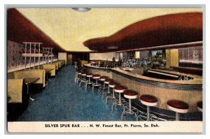 Postcard SD Silver Spur Bar N.W. Finest Ft. Pierre  Vintage Standard View Card 