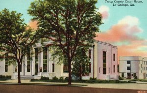 Vintage Postcard Troup County Court House La Grange Georgia GA