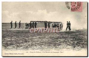 Old Postcard Army Camp Chalons A campaign battery