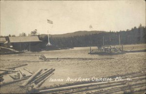 Rangeley Maine ME Ferry Boat Indian Rock Oquossoc c1910 Real Photo Postcard