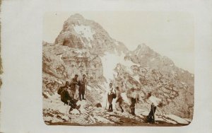 Austria Alpine mountaineers photo postcard mountain peak climbers alpinism