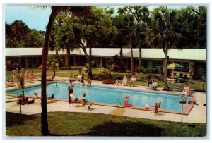 c1960s Sun'n Sand Hotel Court Daytona Beach Florida FL Swimming Pool Postcard