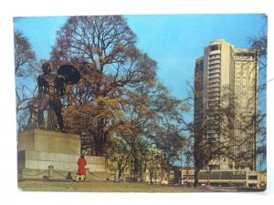 Achilles Statue and The Hilton Hotel Hyde Park London Vintage postcard 1967