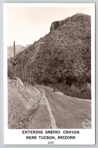 Entering Sabino Canyon Tucson AZ Arizona Real Photo Postcard V25