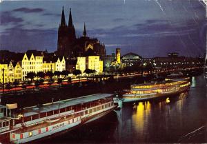 B98752 koln am rhein dampferanlegestellen und dom germany   ship bateaux