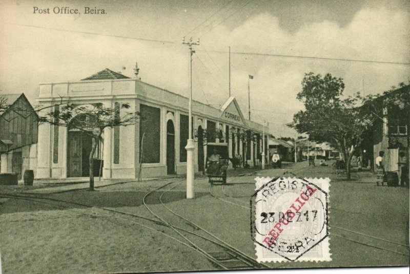 PC CPA MOZAMBIQUE, BEIRA, POST OFFICE, Vintage Postcard (b24899)