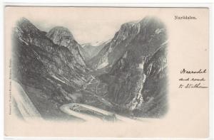 Narudalen Zig Zag Road Norway 1905c postcard