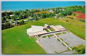 Traverse City Michigan~1st Congregational Church Aerial View~1950s Postcard