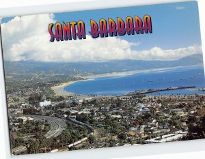 Postcard Aerial View, Santa Barbara's Pier, California, USA