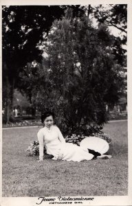 Postcard RPPC Vietnam Vietnamese Girl