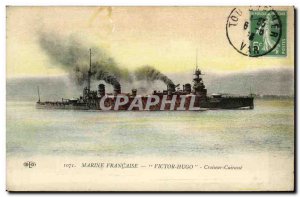 Old Postcard Boat War Cruiser Breastplate Victor Hugo