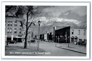 c1940 25th Street Looking East Mount Exterior Building Road Ogden Utah Postcard