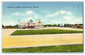 c1940 Municipal Airport Exterior Building Indianapolis Indiana Vintage Postcard