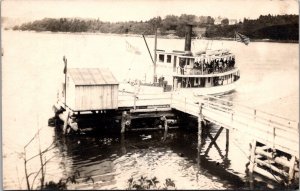 RPPC Ferry from Newcastle to Clark's Cove ME c1913 Vintage Postcard T63