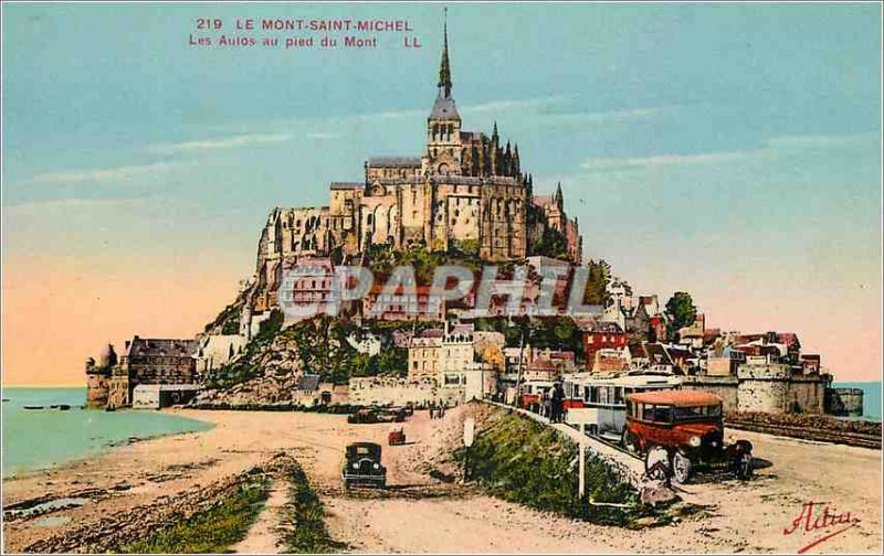 Old Postcard 219 Mont Saint Michel the aulos below Mount Automotive