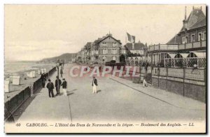 Old Postcard Cabourg L & # 39Hotel of Normandy and the Dam Boulevard des Anglais