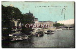 Paris - 7 - Gare d & # 39Orsay and the Seine - Old Postcard