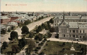 North Terrace Adelaide Australia Birdseye Postcard F92