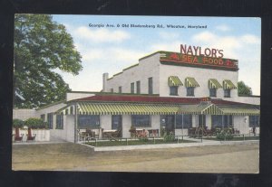 WHEATON MARYLAND NAYLOR'S SEAFOOD RESTAURANT LINEN ADVERTISING POSTCARD