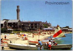 Provincetown Cape Cod Massachusetts Fishing Village Inner Shore Boats Postcard