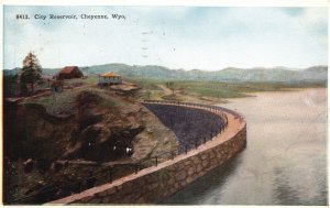 Vintage Postcard 1922 City Reservoir Water Lake Dam Cheyenne Wyoming WY