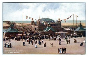 SOUTHPORT, United Kingdom ~ PIER & PAVILION  c1910s L & N W RAILWAY Postcard