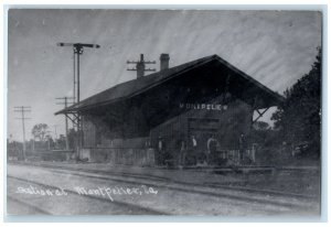 c1960 Montpelier Iowa IA Vintage Antique Train Depot Station RPPC Photo Postcard