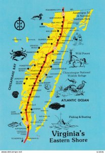Virginia's Eastern Shore, 1950-70s; Map